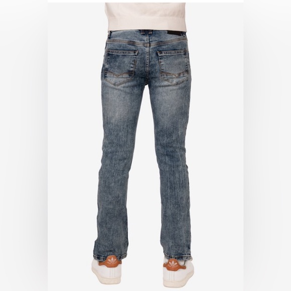 X RAY Boy's Ripped and Repaired Stretch Jeans Blue - Picture 2 of 6